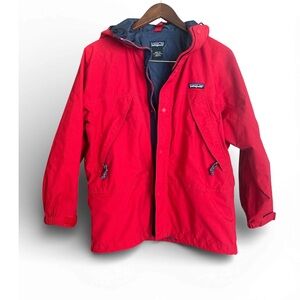 Patagonia Kids 90’s Vibrant Red Hooded Wind and Rain Jacket